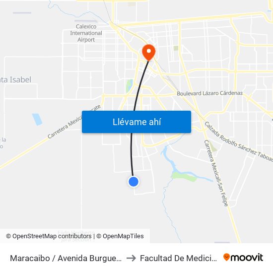 Maracaibo / Avenida Burguete to Facultad De Medicina map