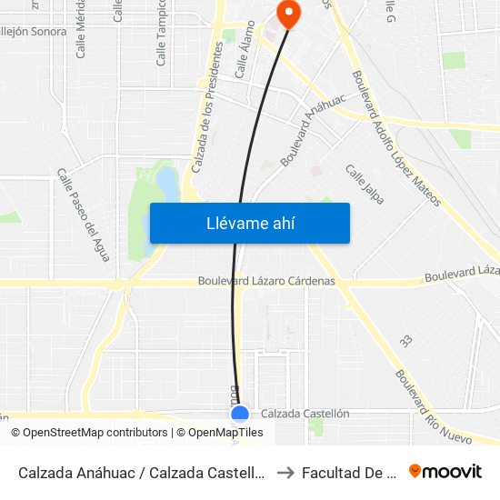 Calzada Anáhuac / Calzada Castellón O Islas Malvinas to Facultad De Medicina map