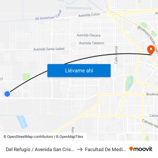 Del Refugio / Avenida San Cristóbal to Facultad De Medicina map
