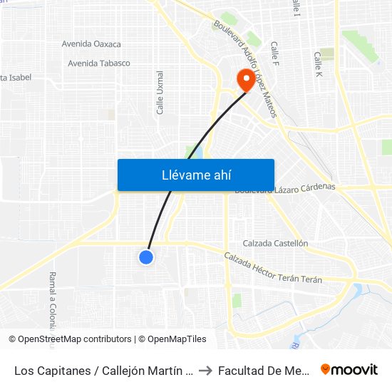 Los Capitanes / Callejón Martín Cabrera to Facultad De Medicina map