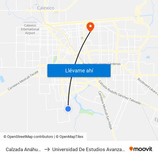 Calzada Anáhuac / Briviesca to Universidad De Estudios Avanzados Campus Cuauhtemoc map