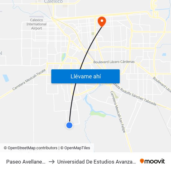 Paseo Avellaneda / Mascardi to Universidad De Estudios Avanzados Campus Cuauhtemoc map