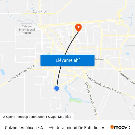 Calzada Anáhuac / Avenida Montes De Toledo to Universidad De Estudios Avanzados Campus Cuauhtemoc map