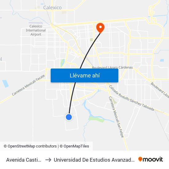 Avenida Castiblanco / Onil to Universidad De Estudios Avanzados Campus Cuauhtemoc map