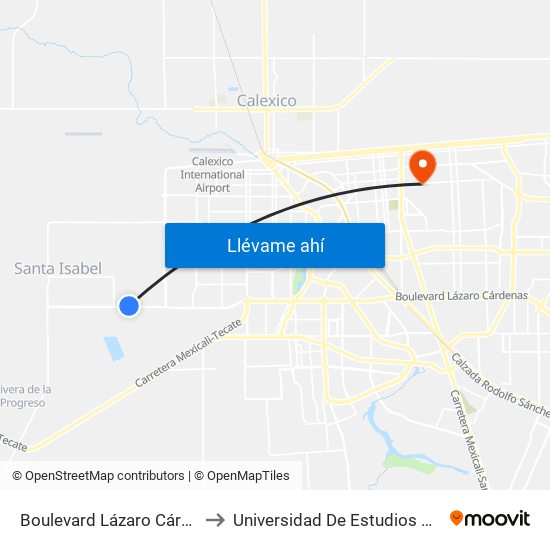 Boulevard Lázaro Cárdenas / Paseo Viñas Del Sol to Universidad De Estudios Avanzados Campus Cuauhtemoc map