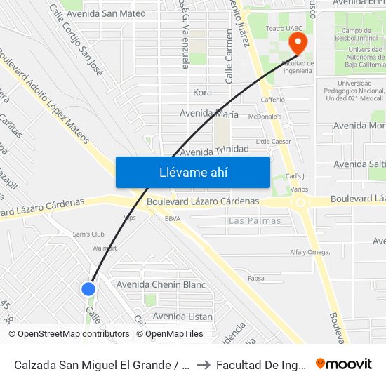 Calzada San Miguel El Grande / Valladolid to Facultad De Ingenieria map