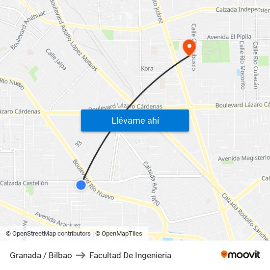 Granada / Bilbao to Facultad De Ingenieria map