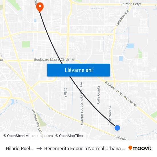 Hilario Ruelas / Río Cazones to Benemerita Escuela Normal Urbana Nocturna Del Estado Ing. Jose G. Valenzuela map