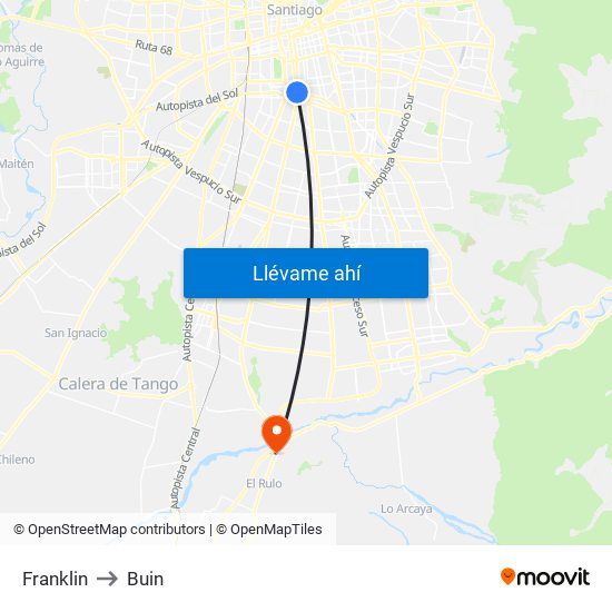 Franklin to Buin map