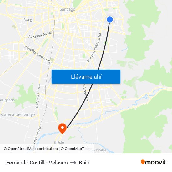 Fernando Castillo Velasco to Buin map