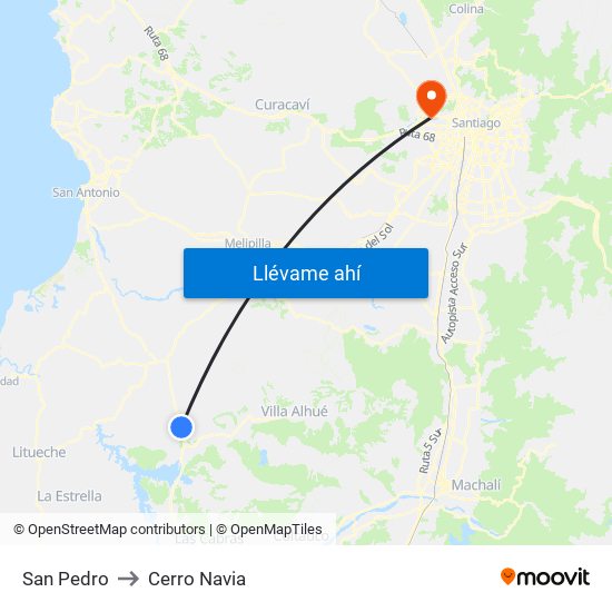 San Pedro to Cerro Navia map