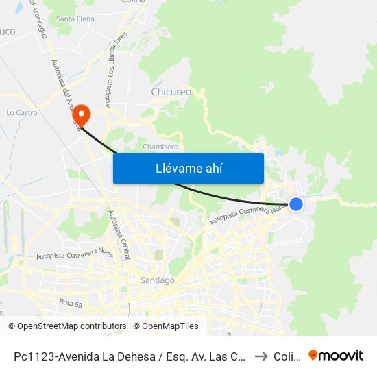 Pc1123-Avenida La Dehesa / Esq. Av. Las Condes to Colina map