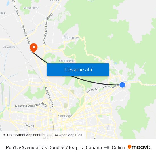 Pc615-Avenida Las Condes / Esq. La Cabaña to Colina map