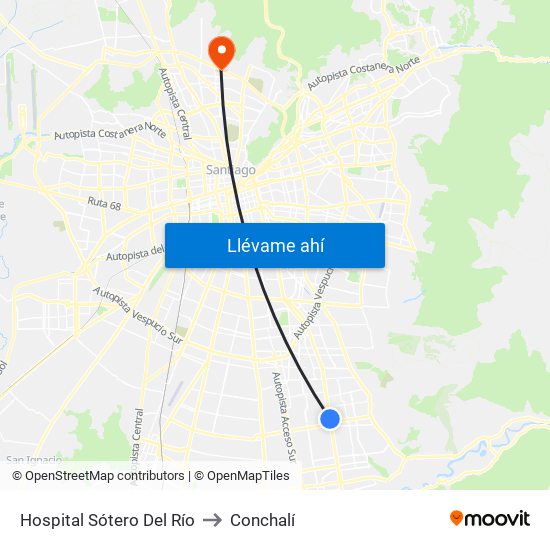 Hospital Sótero Del Río to Conchalí map