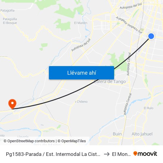 Pg1583-Parada / Est. Intermodal La Cisterna to El Monte map