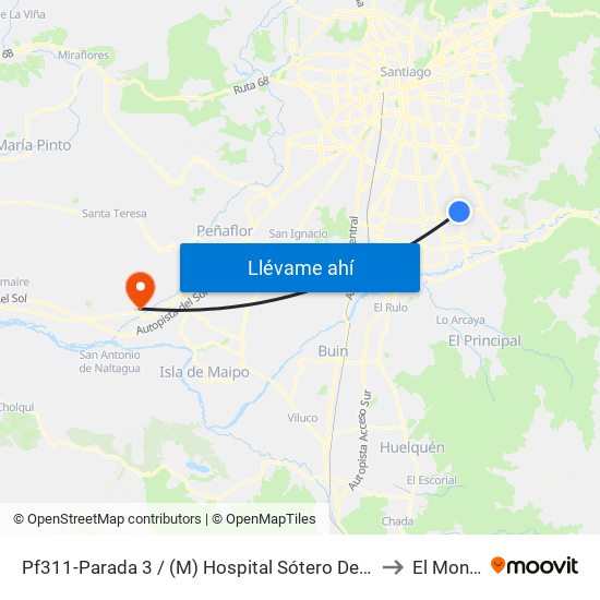 Pf311-Parada 3 / (M) Hospital Sótero Del Río to El Monte map