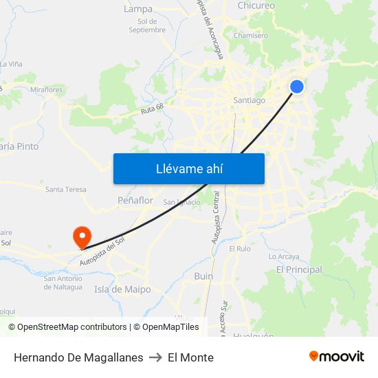 Hernando De Magallanes to El Monte map