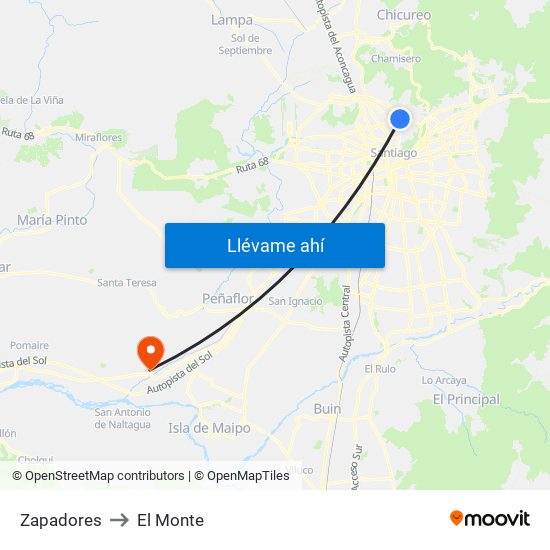Zapadores to El Monte map
