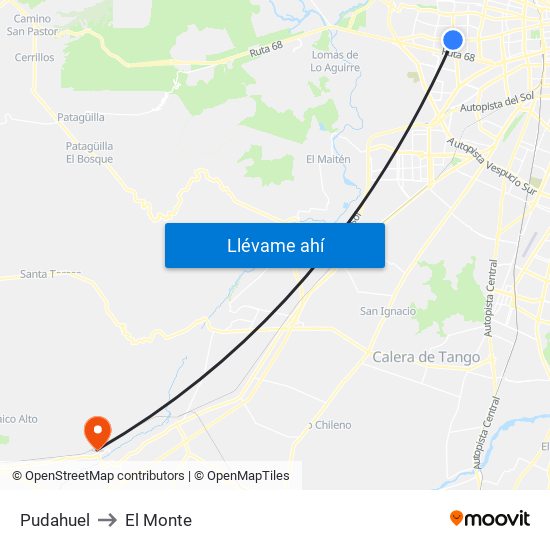 Pudahuel to El Monte map