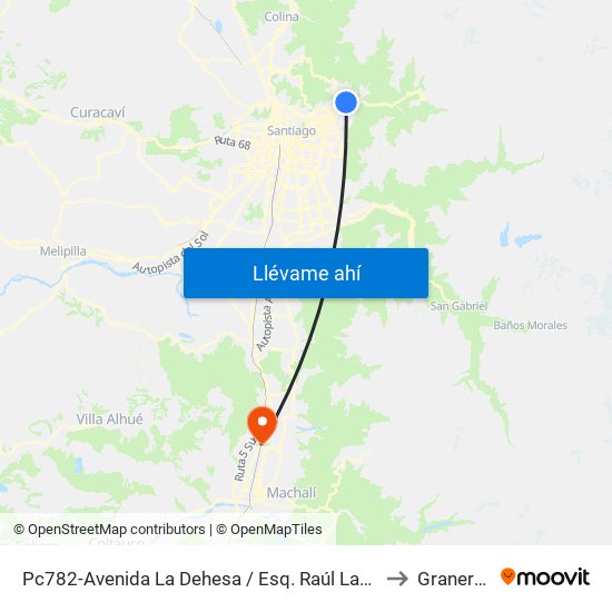 Pc782-Avenida La Dehesa / Esq. Raúl Labbé to Graneros map