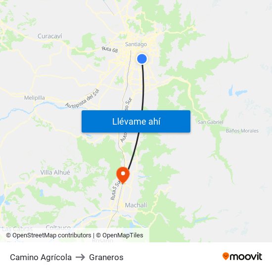 Camino Agrícola to Graneros map
