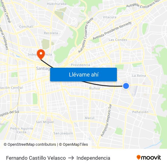 Fernando Castillo Velasco to Independencia map