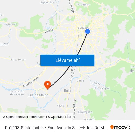 Pc1003-Santa Isabel / Esq. Avenida Seminario to Isla De Maipo map