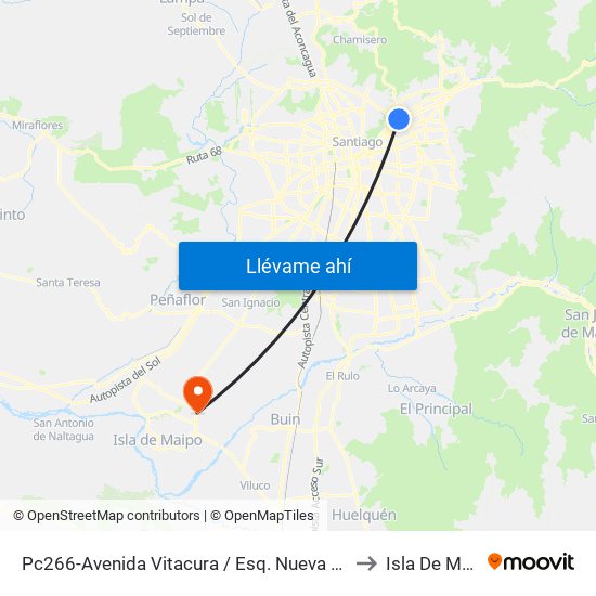 Pc266-Avenida Vitacura / Esq. Nueva Costanera to Isla De Maipo map