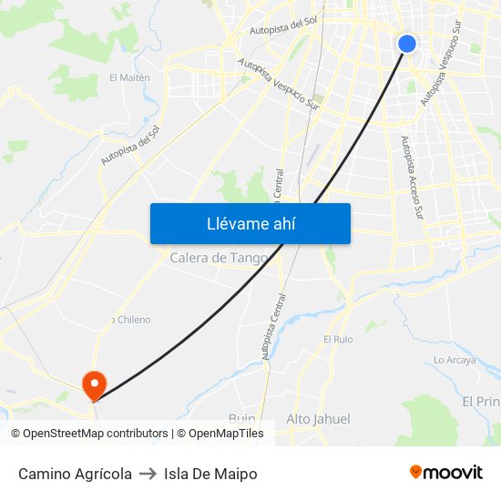 Camino Agrícola to Isla De Maipo map