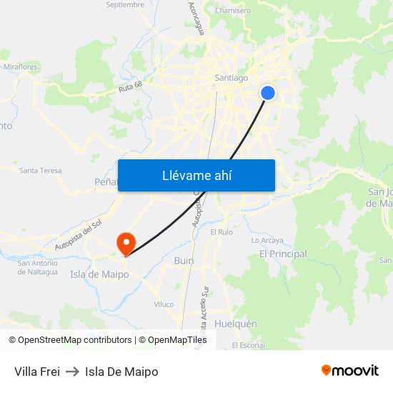 Villa Frei to Isla De Maipo map