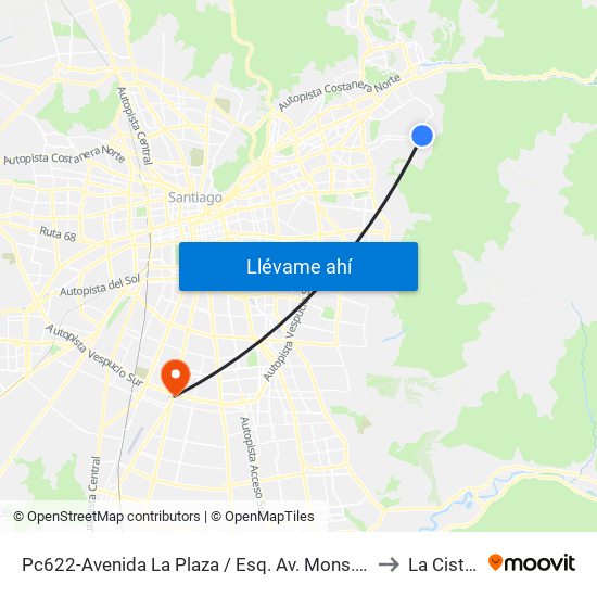 Pc622-Avenida La Plaza / Esq. Av. Mons. A. Del Portillo to La Cisterna map