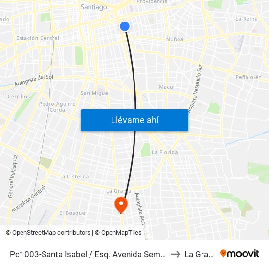 Pc1003-Santa Isabel / Esq. Avenida Seminario to La Granja map