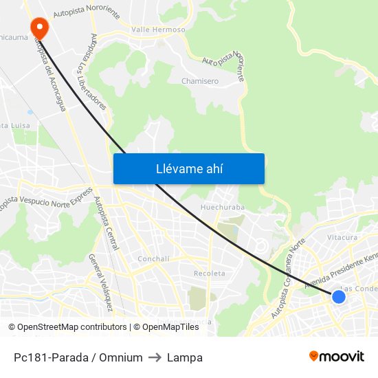 Pc181-Parada / Omnium to Lampa map