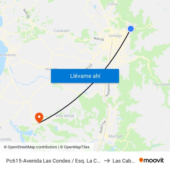 Pc615-Avenida Las Condes / Esq. La Cabaña to Las Cabras map