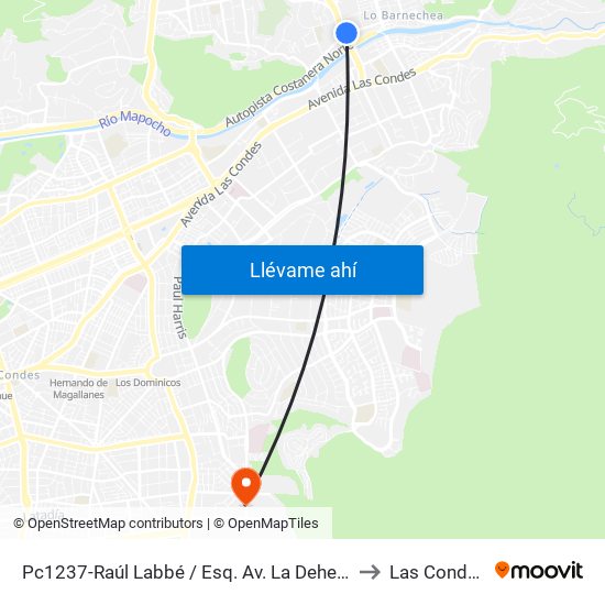 Pc1237-Raúl Labbé / Esq. Av. La Dehesa to Las Condes map