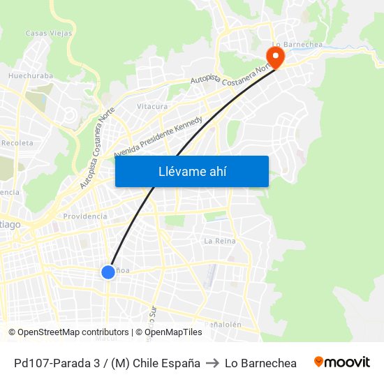 Pd107-Parada 3 / (M) Chile España to Lo Barnechea map