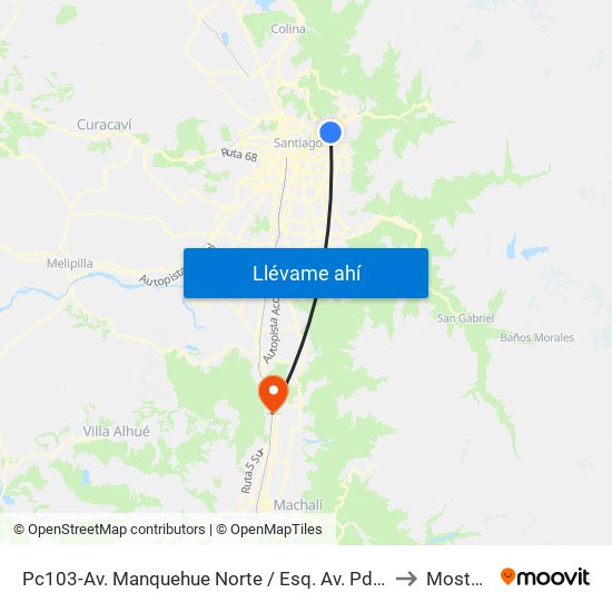 Pc103-Av. Manquehue Norte / Esq. Av. Pdte. Riesco to Mostazal map