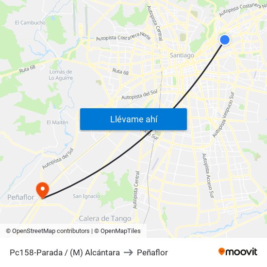 Pc158-Parada / (M) Alcántara to Peñaflor map