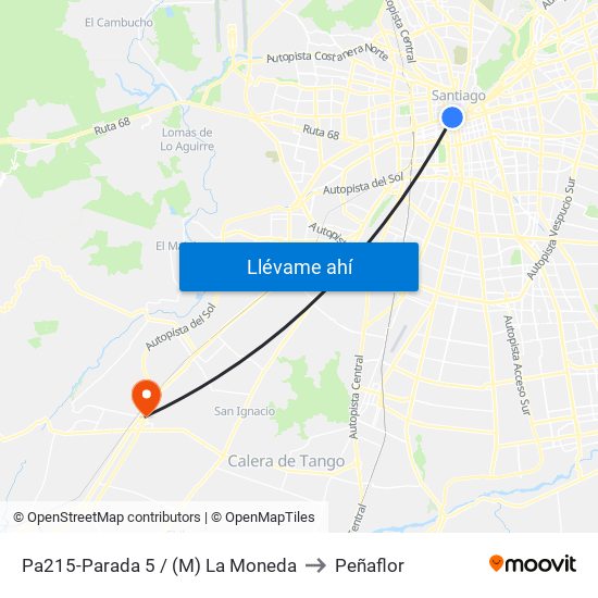 Pa215-Parada 5 / (M) La Moneda to Peñaflor map