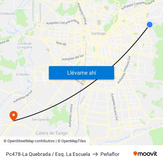 Pc478-La Quebrada / Esq. La Escuela to Peñaflor map