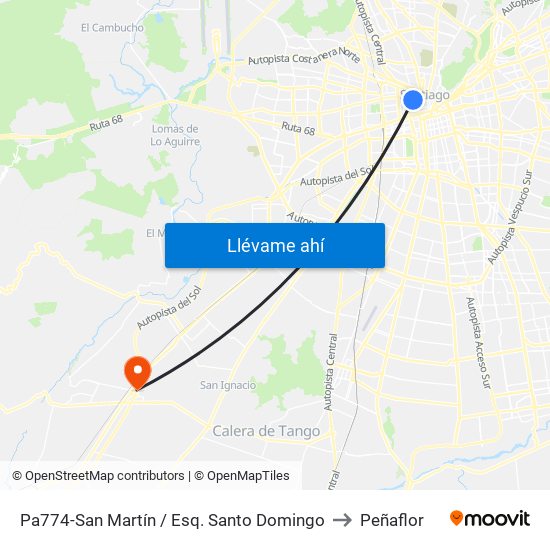 Pa774-San Martín / Esq. Santo Domingo to Peñaflor map