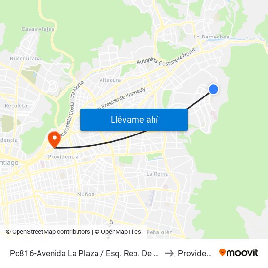 Pc816-Avenida La Plaza / Esq. Rep. De Hondura to Providencia map