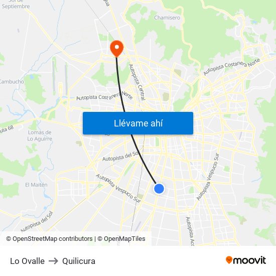 Lo Ovalle to Quilicura map