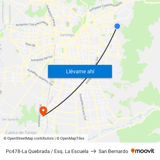 Pc478-La Quebrada / Esq. La Escuela to San Bernardo map