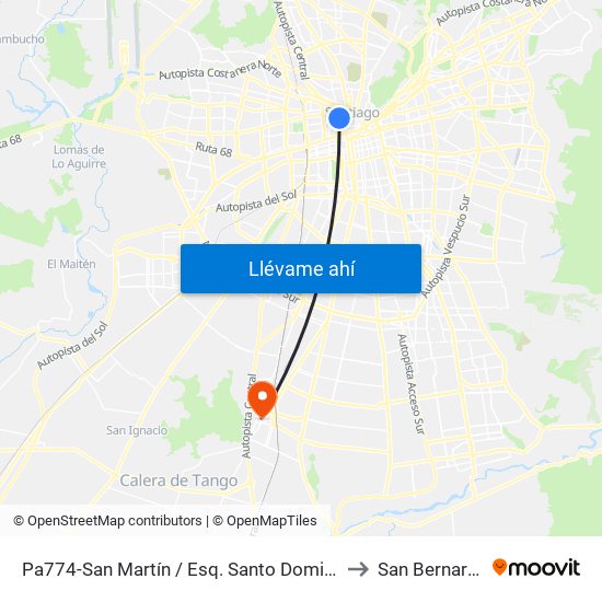 Pa774-San Martín / Esq. Santo Domingo to San Bernardo map