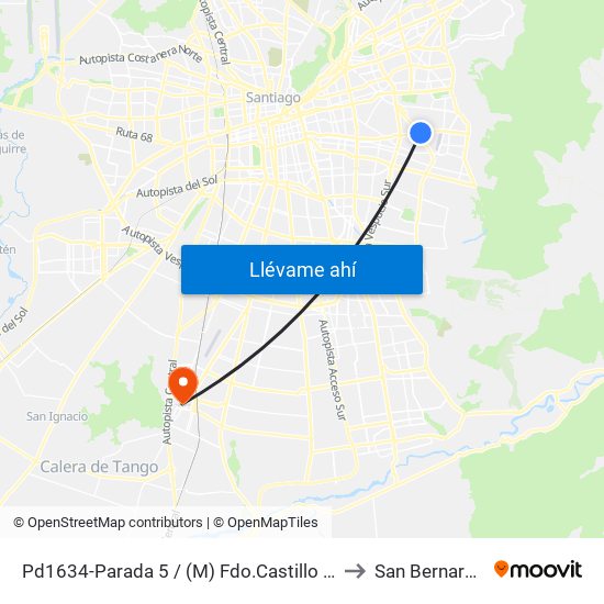 Pd1634-Parada 5 / (M) Fdo.Castillo V. to San Bernardo map