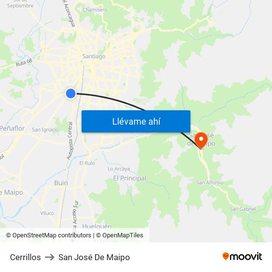 Cerrillos to Cerrillos map