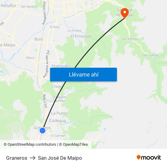 Graneros to Graneros map