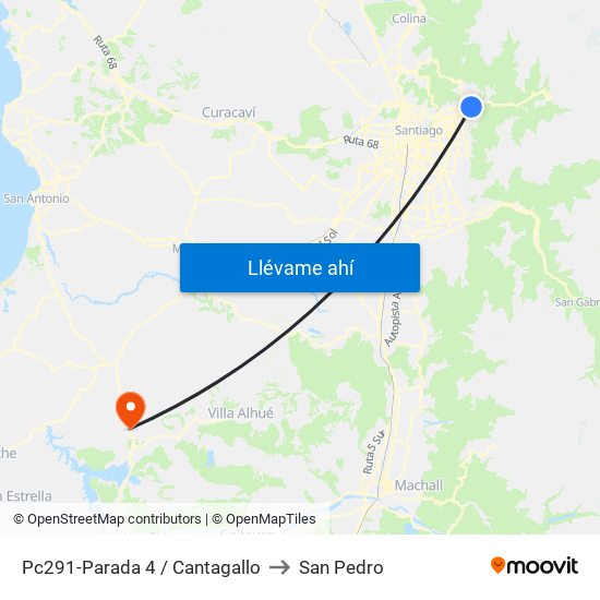 Pc291-Parada 4 / Cantagallo to San Pedro map