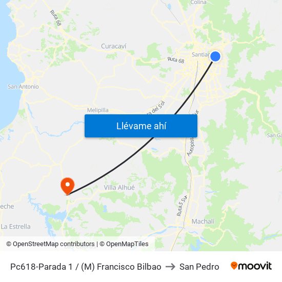 Pc618-Parada 1 / (M) Francisco Bilbao to San Pedro map